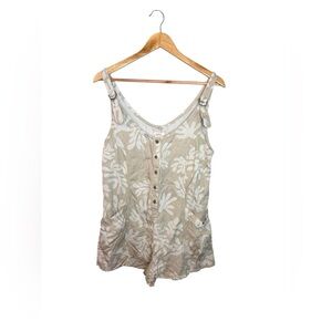 Roark Sundaze Printed Beige Cream Romper Size Small
